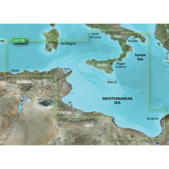 Карта GARMIN Италия, юго-западное побережье, Тунис g3 Vision VEU013R VEU013R1